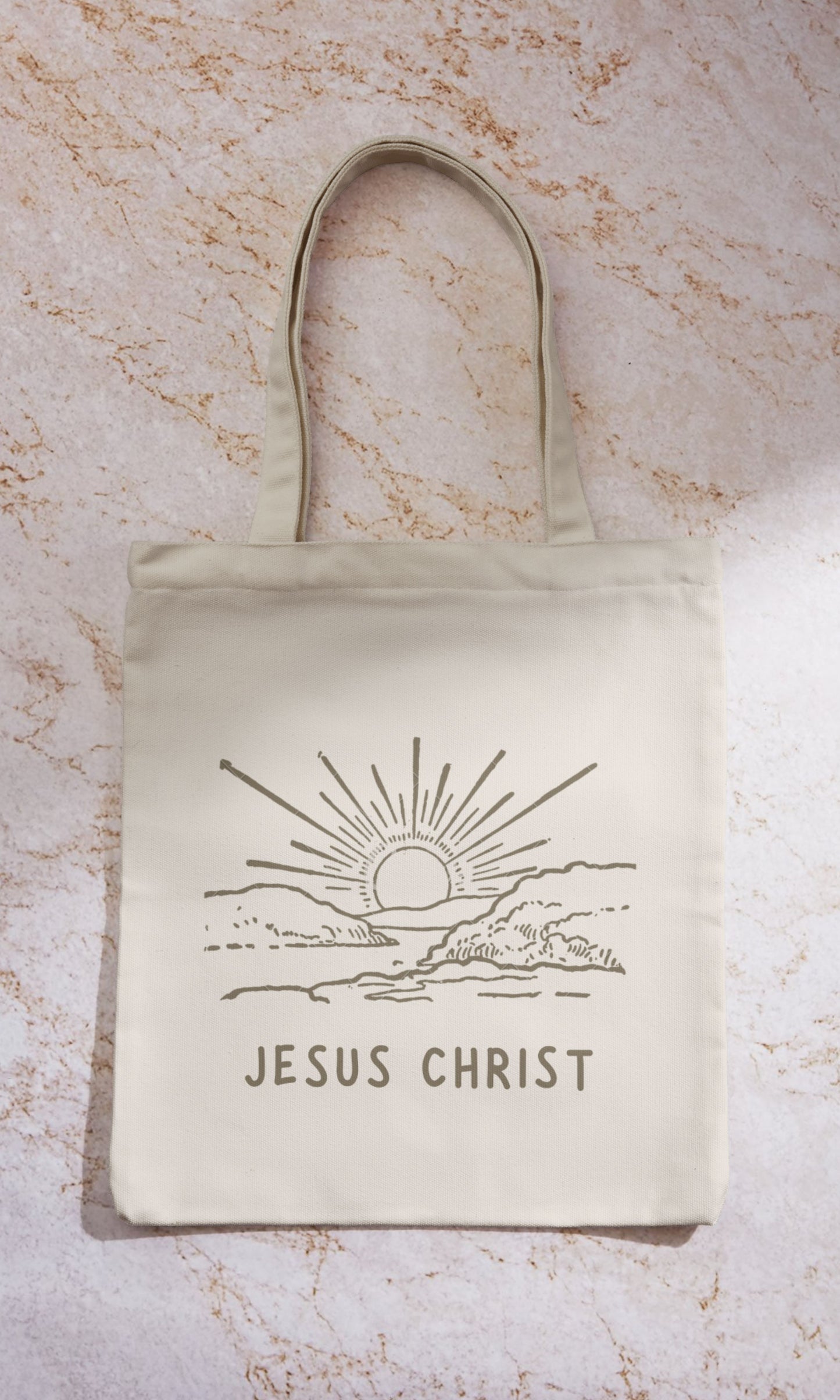 Jesucristo al atardecer Bolsa de tela
