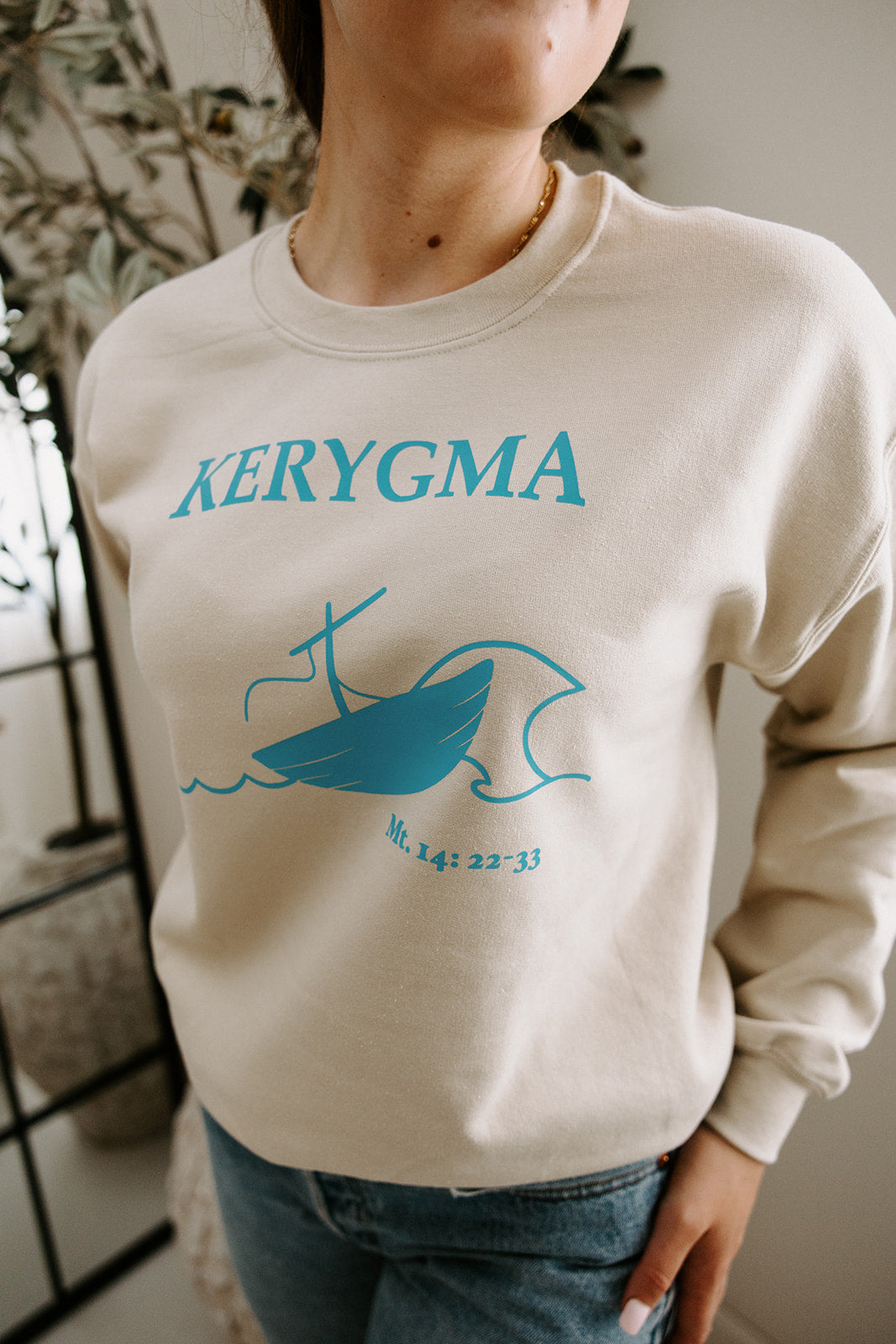 Kerygma - Mateo 14: 22-33 Sudadera con cuello redondo