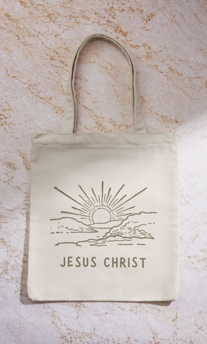 Jesucristo al atardecer Bolsa de tela