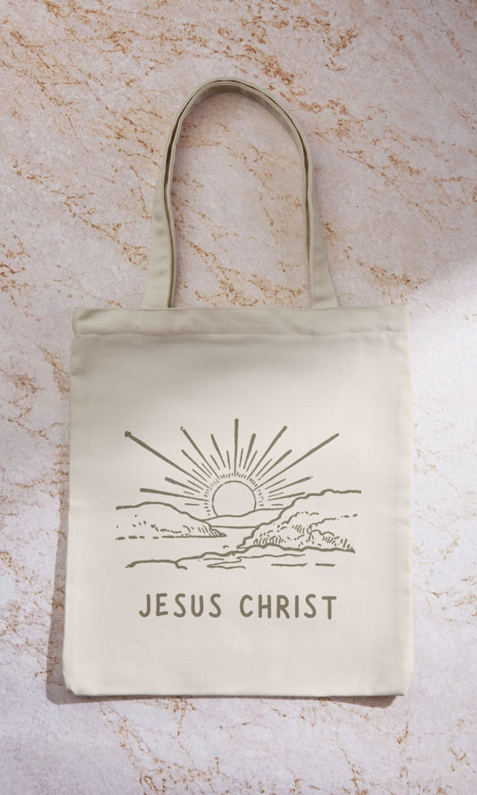 Jesucristo al atardecer Bolsa de tela